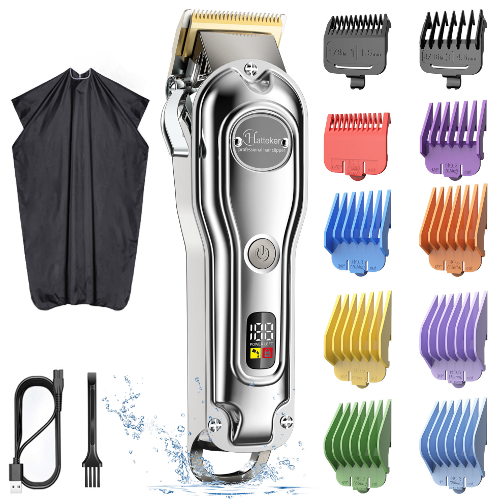 Hatteker Mens Hair Clippers Beard Trimmer Professional Hair Trimmer Barbers Grooming Kit
