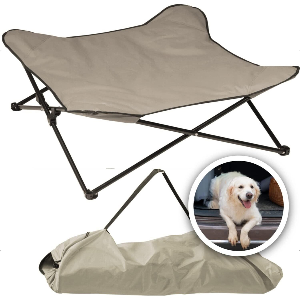 Dog Bed Elevated Pet Portable Raised Cot Foldable Camping Brown