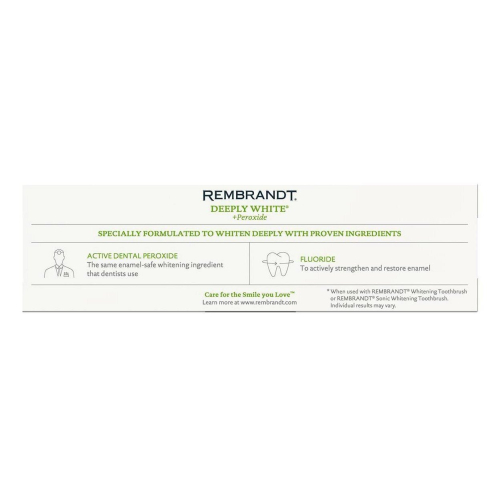 Rembrandt Deeply White + Peroxide Toothpaste, Peppermint, 3.5 oz / 99.2 g (2-Pack) 2