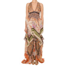 (EU 38) DSQUARED2 RUNWAY Womens Dress Velvet Fur Trim Beige
