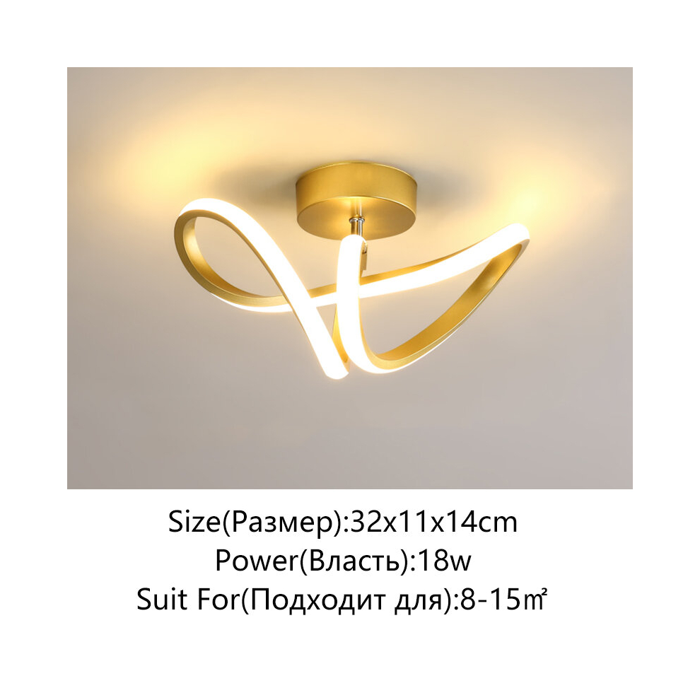 (A-Gold, Changeable light) Modern LED Ceiling Light Simple Balcony Crossing Light Home Corridor Porch Channel Ceiling Light Nordic Wind Cloakroom Ligh