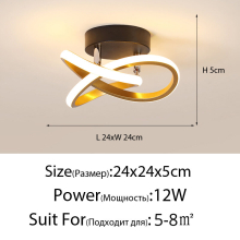 (F-Gold, Cool white) Modern LED Ceiling Light Simple Balcony Crossing Light Home Corridor Porch Channel Ceiling Light Nordic Wind Cloakroom Light