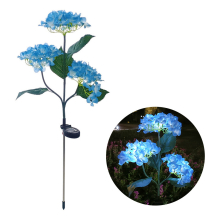 (3 head Blue) 1/3/5 Head LED Solar Simulation Sunflower Lights Garden Yard Lawn Night Lights Landscape Lamp Home Decorative Flower Lights