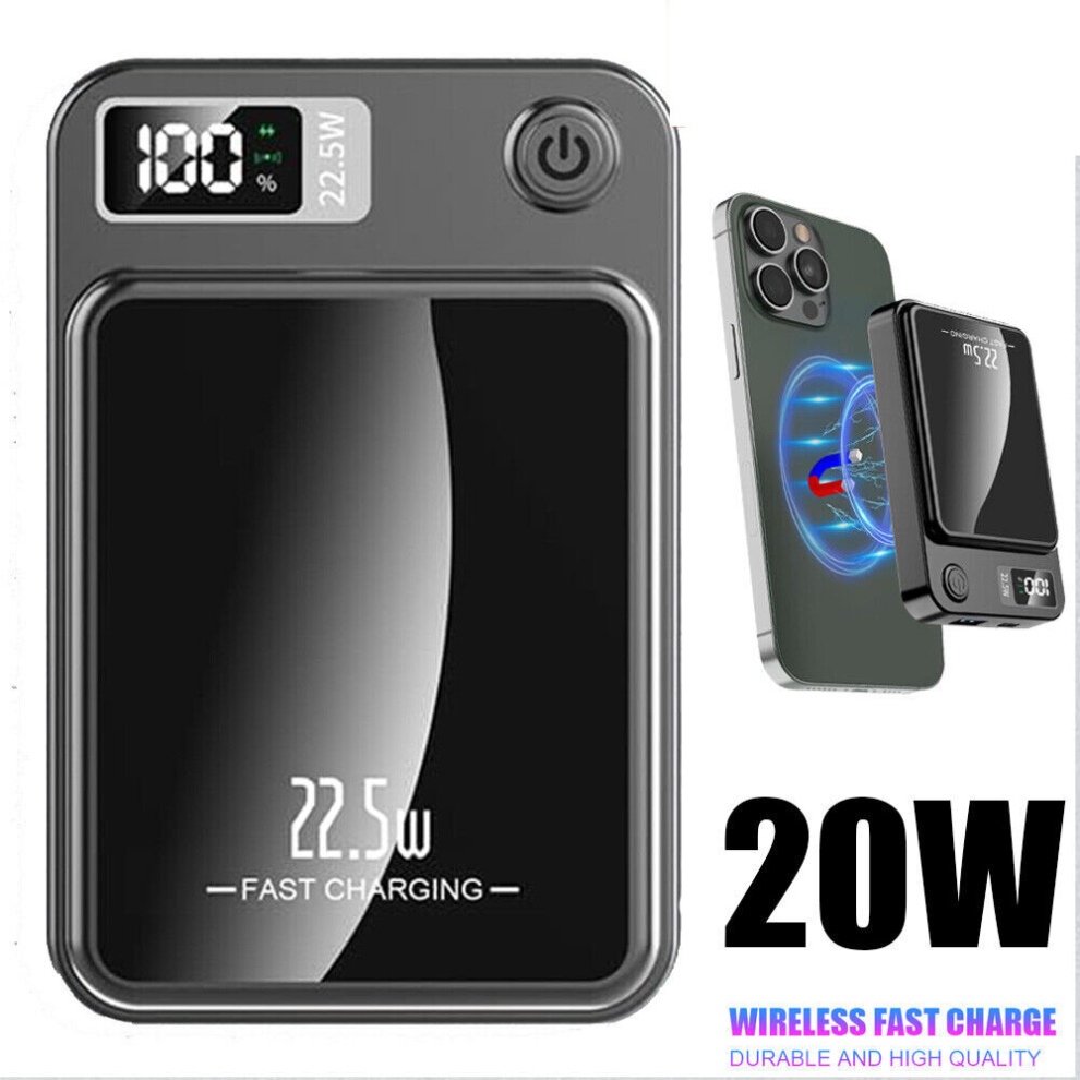 10000mAh Power Bank Wireless Magnetic Charger Battery Pack For iPhone