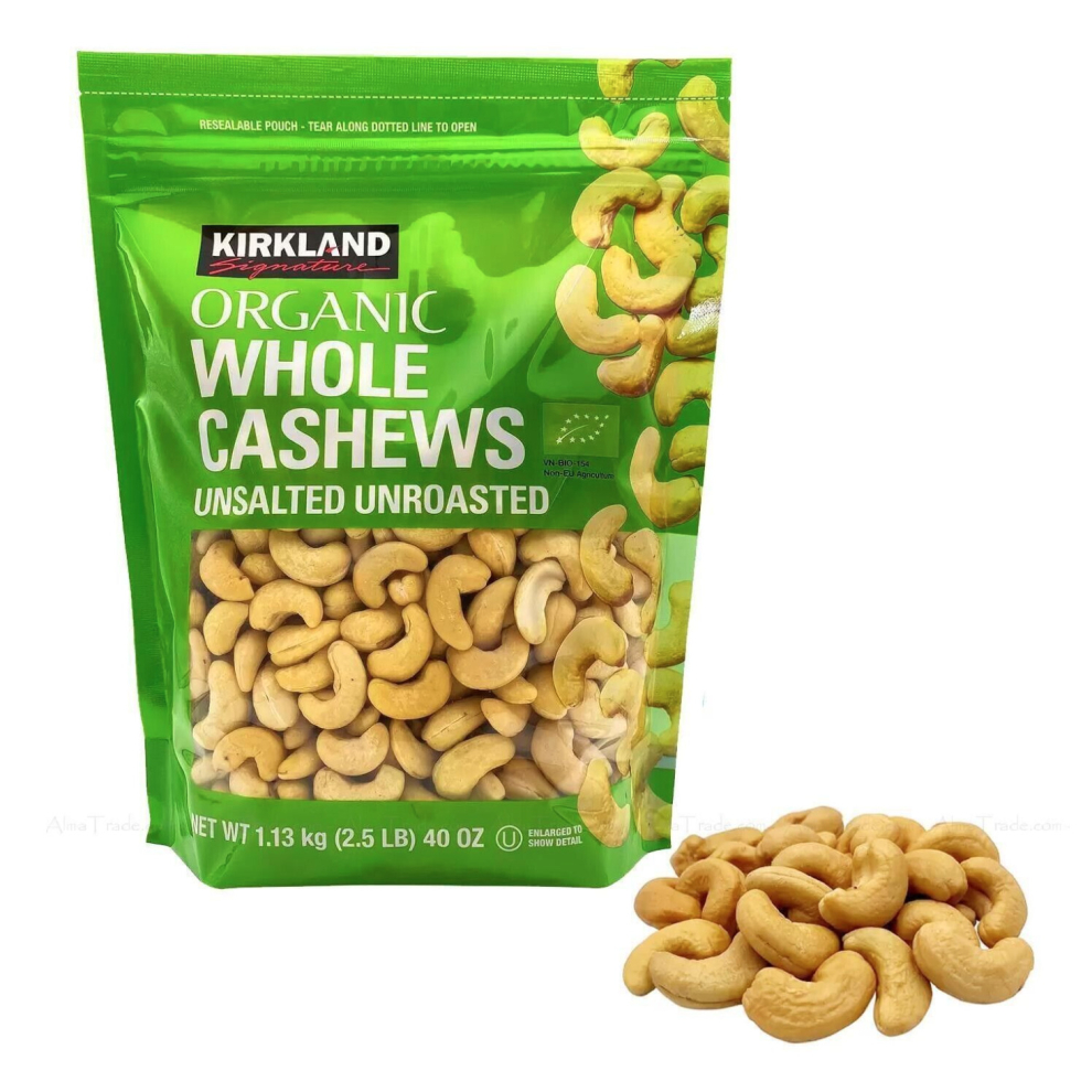 Organic Cashews Bag 1.13kg by Kirkland Signature