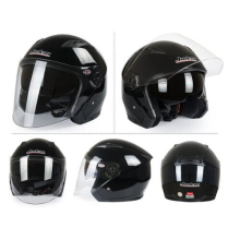 (XXL, Black) Motorcycle Helmet Full Open Face Sun Shield Vintage Modular With Dual Lens