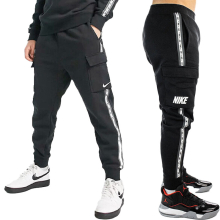 (L) NIKE REPEAT Mens Jogger Sweat Black Bottoms Sports