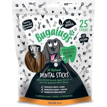 Bugalugs Dental Sticks Dogs 100% Natural Dog treats & Dog Chews for Dog Teeth Cleaning, Dog Plaque Remover & Dog Breath Freshener (25x Sticks Chicken)
