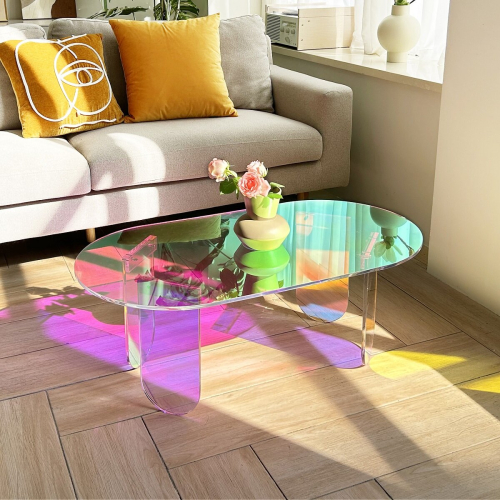 Acrylic Coffee Table Clear Colorful End Side Table for Living Room 1