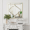 Square Wall Hanging Decorative Accent Gold Rim Silver Glass Mirror 1