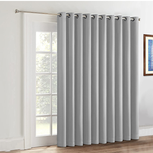 (Light Grey, 66" x 84" (Single Panel)) Insulated Blackout Curtain Pair Eyelet Ring Top Drape