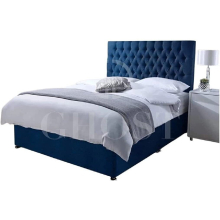 (3ft Single (90 x 190 cm), Blue) ORTHOPAEDIC DIVAN BED SET WITH MATTRESS &HEADBOARD