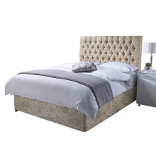(2ft6 Small Single (75 x 190 cm), Cream) ORTHOPAEDIC DIVAN BED SET WITH MATTRESS &HEADBOARD