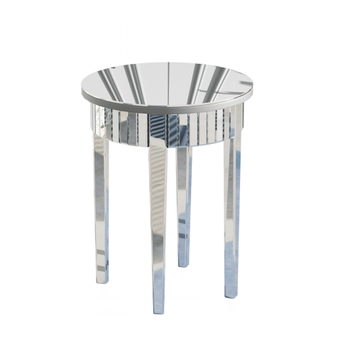 Luxury Glass Mirrored End Side Round Table for Sofa Side 60cm H 2