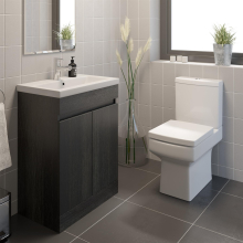 600mm Modern Bathroom Vanity Unit Basin Soft Close Square Toilet Charcoal Grey