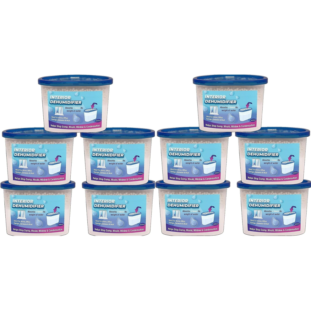 (10 x 500ml) Dehumidifier Home Moisture Damp Mold Remover