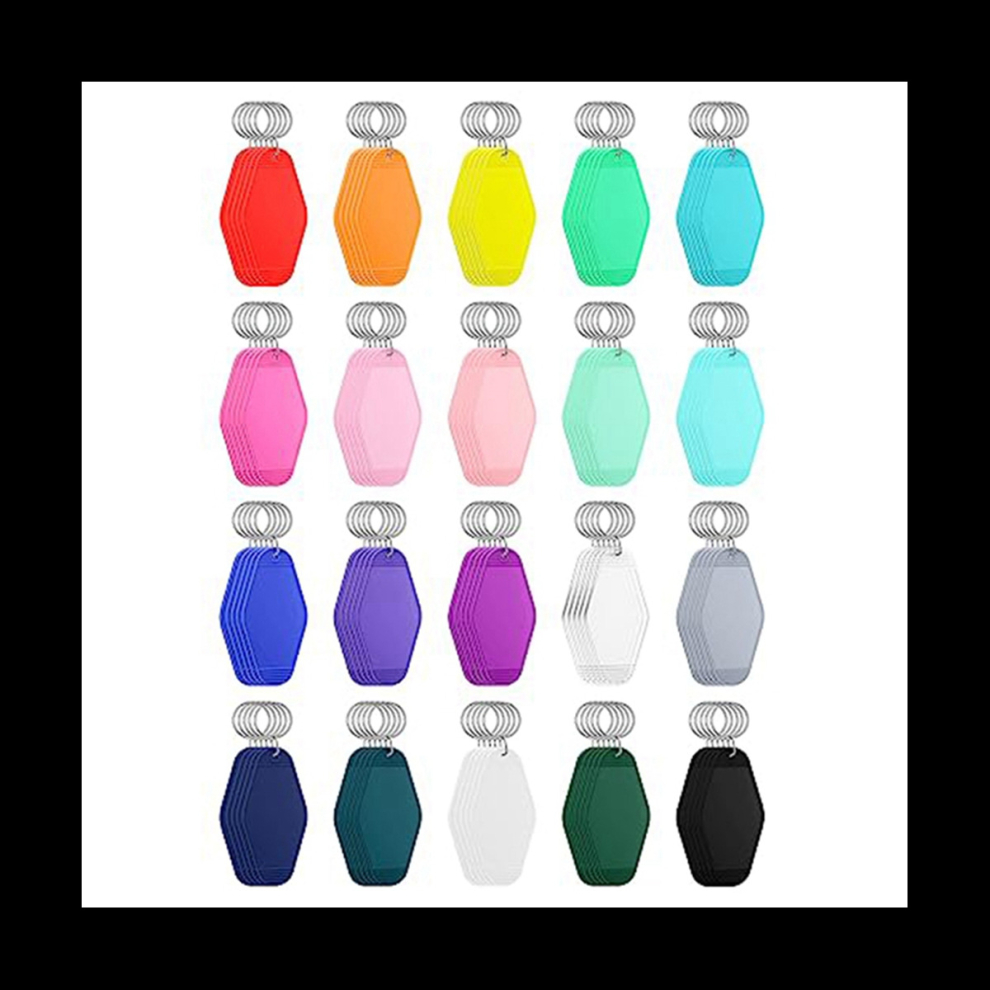 100Pcs Blank Hotel Motel Keychain 20 Colors Rhombus Motel Key Tags 4762472980353