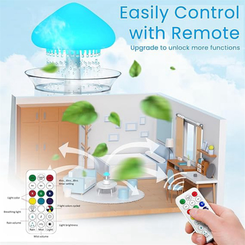 Rain Cloud Humidifier Diffuser with Remote,Water Drip Waterfall Lamp 2