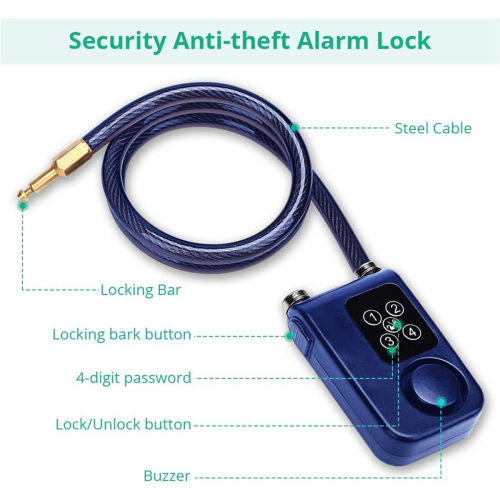 Bike Lock Anti-Theft Security Wireless Remote Control Alarm Lock 2