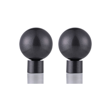 (Ball - 2 x Finials, Gun Metal (Metal Ball Finials)) 19mm Curtain Pole Ends Finials Pack of 2 Adjustable Screws Available in Colours