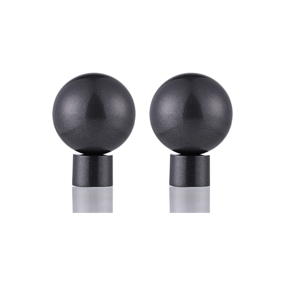 Lister Cartwright (Ball - 2 X Finials, Gun Metal (Metal Ball Finials)) 19Mm Curtain Pole Ends Finials Pack Of 2 Adjustable Screws Available In Colours