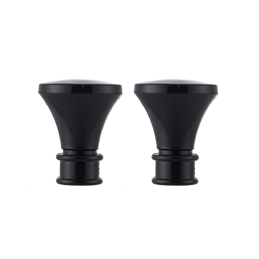 (Bell - 2 x Finials, Obsidian Black (Plastic Bell Finials)) Lister Cartwright 19 mm Extendable Metal Curtain Poles Rods Voile Easy Fitting Black, Silv-image-OPC-PD8V8NS-NEW