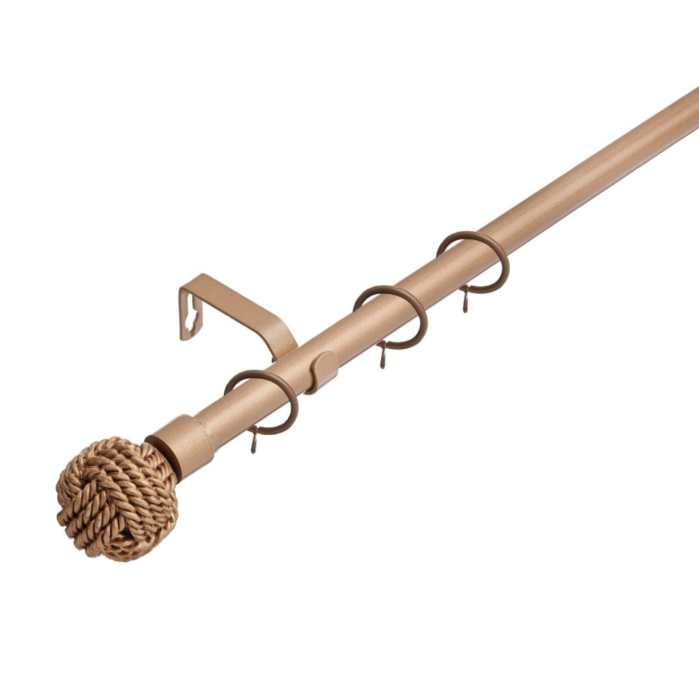 Photos - Curtains & Drapes ) Lister Cartwright 19 mm Extendable Metal Curtain Poles Rods Voile Easy Fitting Black(70 - 120 cm, Bronze (Knotted Finials)