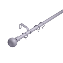 (70 - 120 cm, Satin Steel (Ball Finials)) Lister Cartwright 19 mm Extendable Metal Curtain Poles Rods Voile Easy Fitting Black, Silver, Gold & White Colours