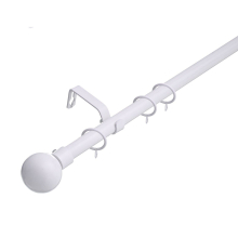 (210 - 360 cm, White (Ball Finials)) Lister Cartwright 19 mm Extendable Metal Curtain Poles Rods Voile Easy Fitting Black, Silver, Gold & White Colours