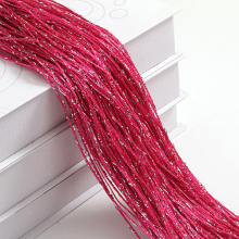 (Rose red) Living Room Curtains Shiny Tassel String 200*100cm