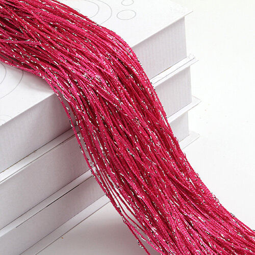 (Rose red) Living Room Curtains Shiny Tassel String 200*100cm