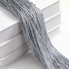 (Silver grey) Living Room Curtains Shiny Tassel String 200*100cm