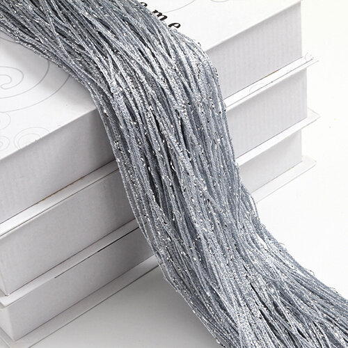(Silver grey) Living Room Curtains Shiny Tassel String 200*100cm