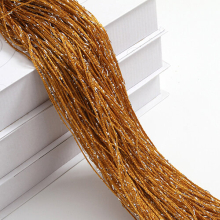 (Gold) Living Room Curtains Shiny Tassel String 200*100cm