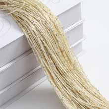 (Beige yellow) Living Room Curtains Shiny Tassel String 200*100cm