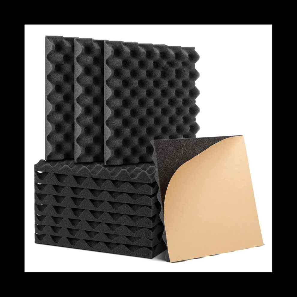 High Density Soundproof Wall Panels Egg Crate Sound Panels-1X12x12in 4762472967385
