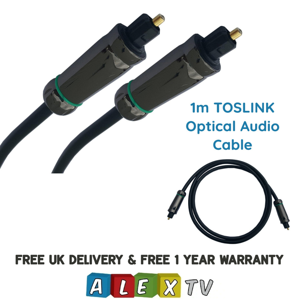 1M Optical Toslink Lead Digital Premium Audio 5Mm Fibre Cable For Tv Soundbars 3301414192594