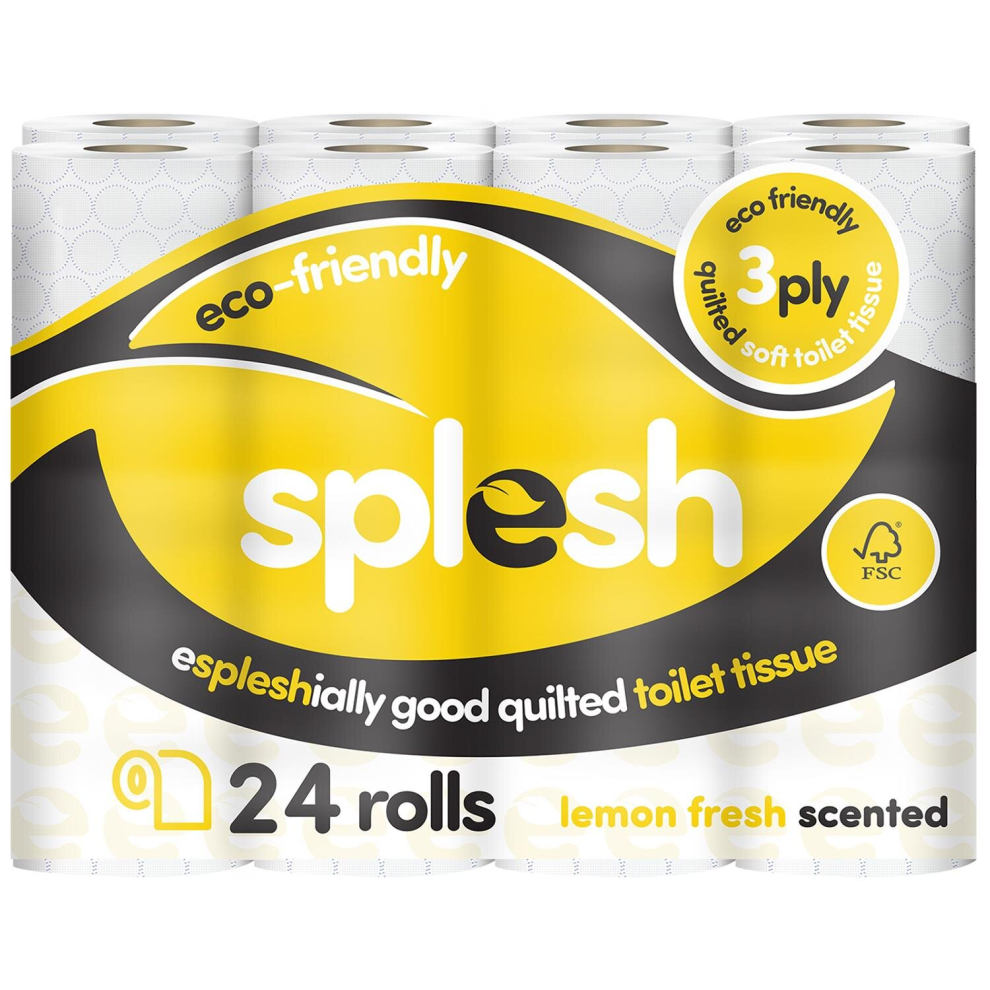 Splesh Quilted Fresh Lemon Fragrance 3 Ply Toilet Tissue Paper 36 Roll