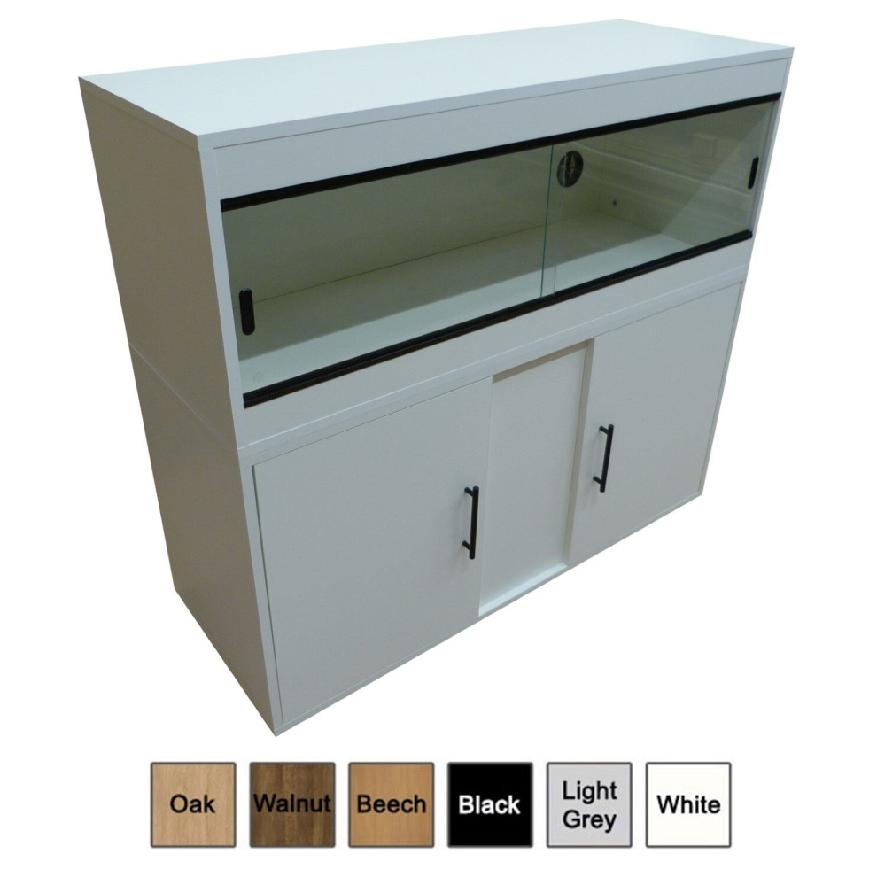 (60x24x24 Inches (5ft), White) Repti-Life Vivarium & Cabinet - Various Sizes/Colours