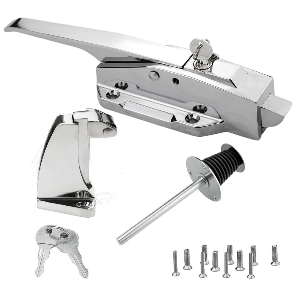 Walk in Freezer Door Latches Walk in Cooler Door Handle Latches Freezer Kit Heavy Duty with Key and Solid Metal Push Rod