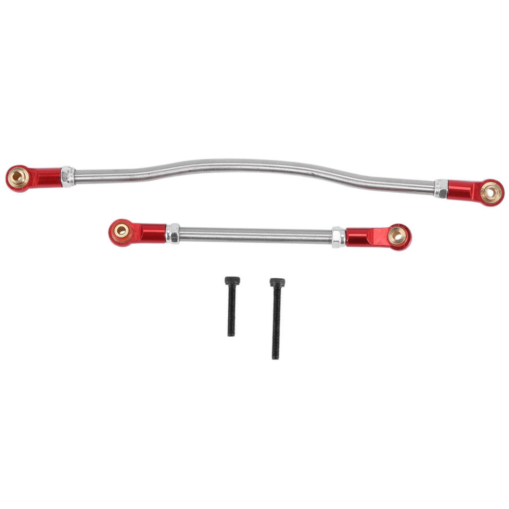 2Pcs Adjustable Steering Link Rod Metal Rod End for 1/10 RC Crawler Car Axial Capra 1.9 UTB AXI03004 Parts,Red