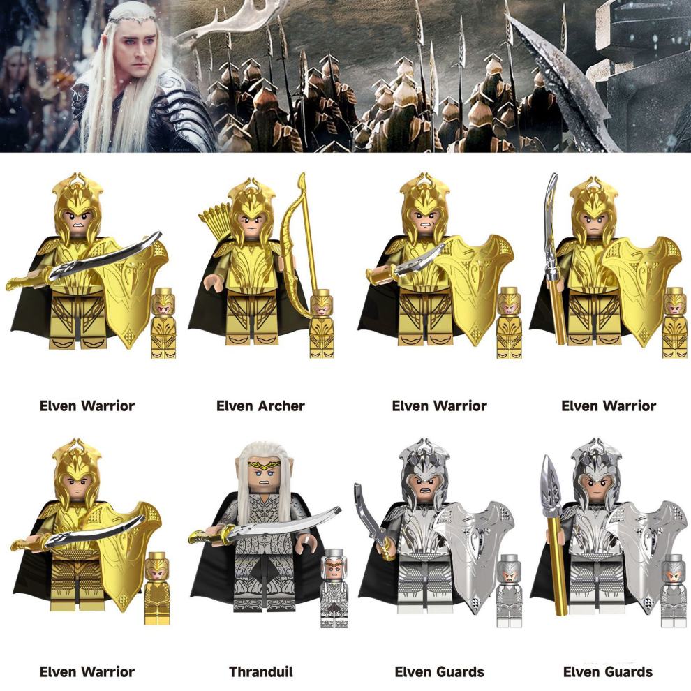 (8PCS-B) 24PCS Lord of the Rings Noldo Warrior  Elven Guards  Minifigures Kids Gift