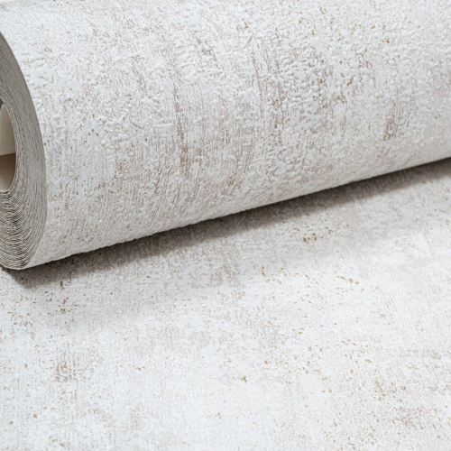Muriva Plain Cream Concrete Effect Wallpaper Textured Distressed Gold Metallic Vinyl