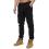 Ze Enzo (38 Regular, Black) Enzo Mens Elasticated Waist Stretch Cuffed Jeans 1