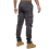 Ze Enzo (40 Regular, Black) Enzo Mens Elasticated Waist Stretch Cuffed Jeans 4