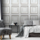 Light Grey Panel Effect Wallpaper Metallic Realistic 3D Wood Effect Flat Finish 6