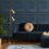 Navy Panel Effect Wallpaper Metallic Gold Realistic 3D Wood Effect Flat Finish 5