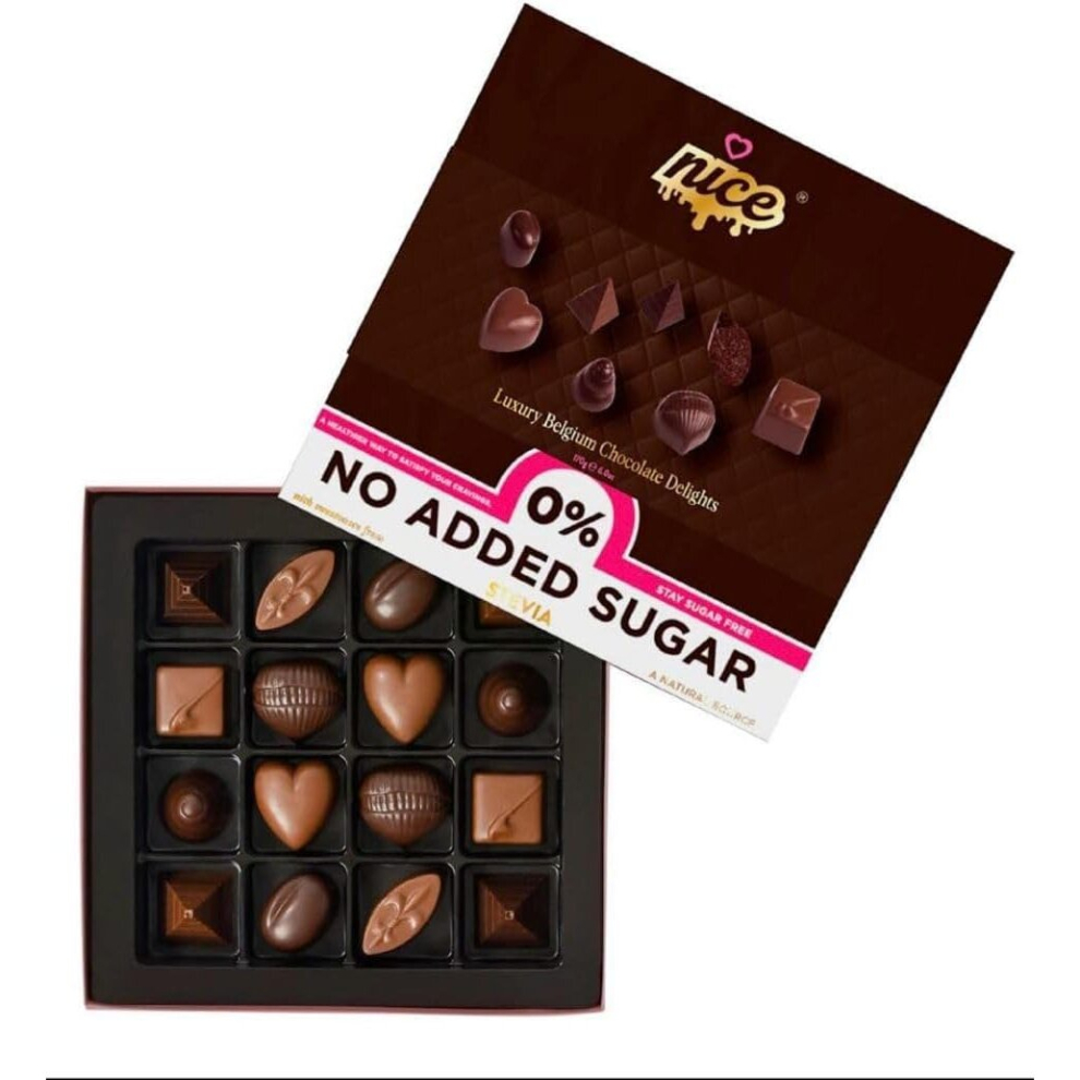 Zamfoods Nice Luxury Assorted Belgium Chocolate Delights No Added Sugar 170G
