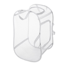Whitmor 6073047 White Fabric Collapsible Hamper