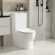Bathroom Close Coupled Toilet Pan & Cistern Soft Close Seat Dual Flush